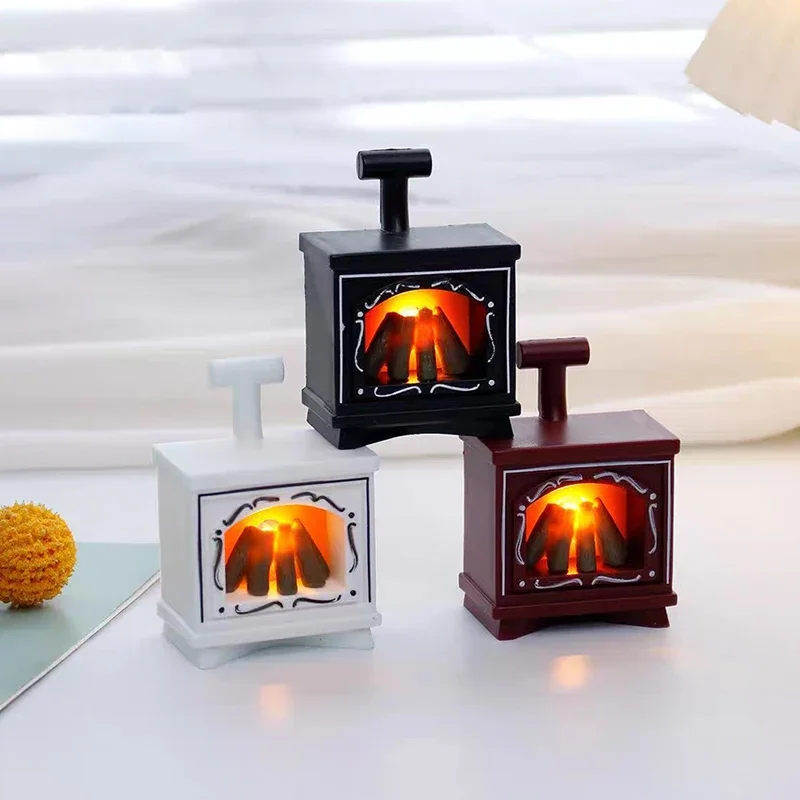LED Mini Kamin Nachtlicht Kreative Dekoration Elektronische Kerze Nacht Lampe Kinderzimmer Deco Kleine Tisch Lampen