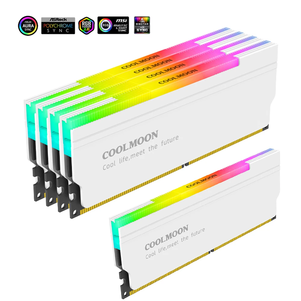 5V-3PIN ARGB DDR4 DDR3 Kühlkörper Speicher Kühlkörper Aura Sync Wärmespreizer Kühler mit thermischem Silikonpad für Desktop-Computer Image