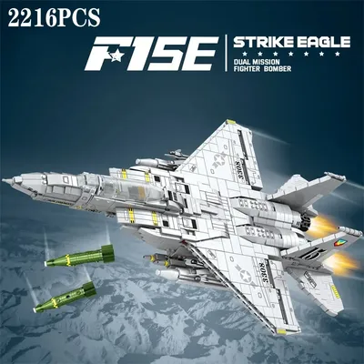 2216PCS Military F-15 Strike Eagle Fighter Bausteine Cruise Air Force Bomber Modell Bricks Sammeln Neue Jahr Geschenke Kinder spielzeug Image