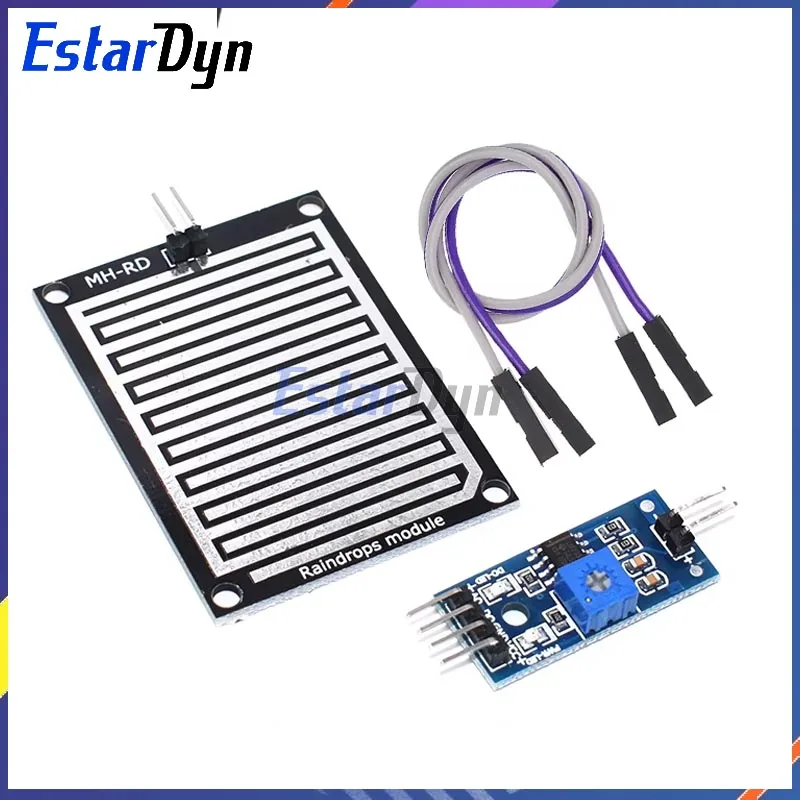 Estardyn Schnee Regentropfen Erkennungs sensor Modul Regen Wetter Luft feuchtigkeit für Arduino Relais Steuer modul Regenwasser Sensor Modul Image