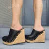 Zhima Frauen Pumps besetzt Plattform Keile High Heels Sandalen Damen Höhe erhöhen Party Prom Schuhe Frau große Größe 41 42 50 52