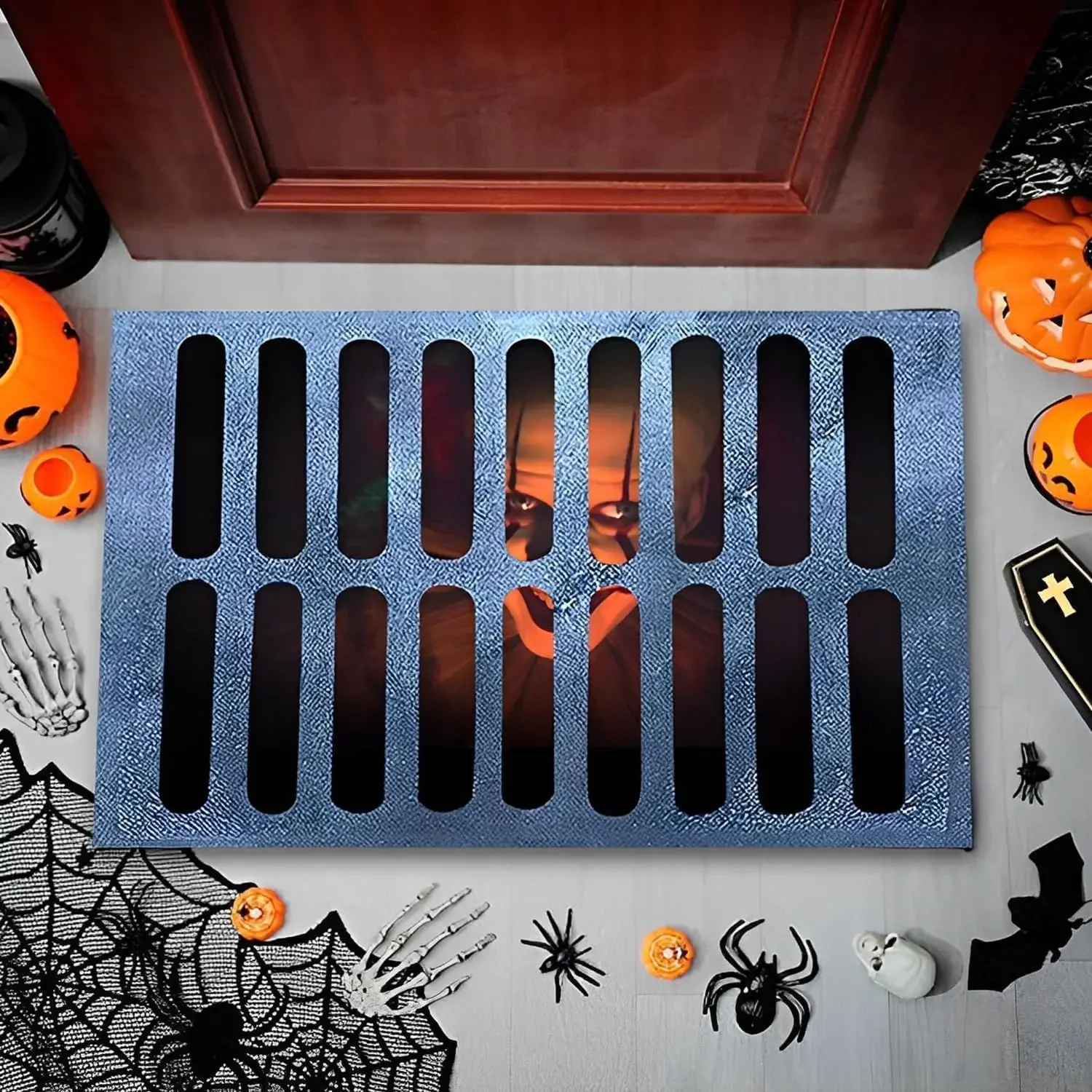 Vikama Halloween 3D visuelle Clown Boden matte Horrorfilm Clown Bereich einfach sauber Teppich Wohnkultur Innen und Außen Willkommen Fuß matte Image