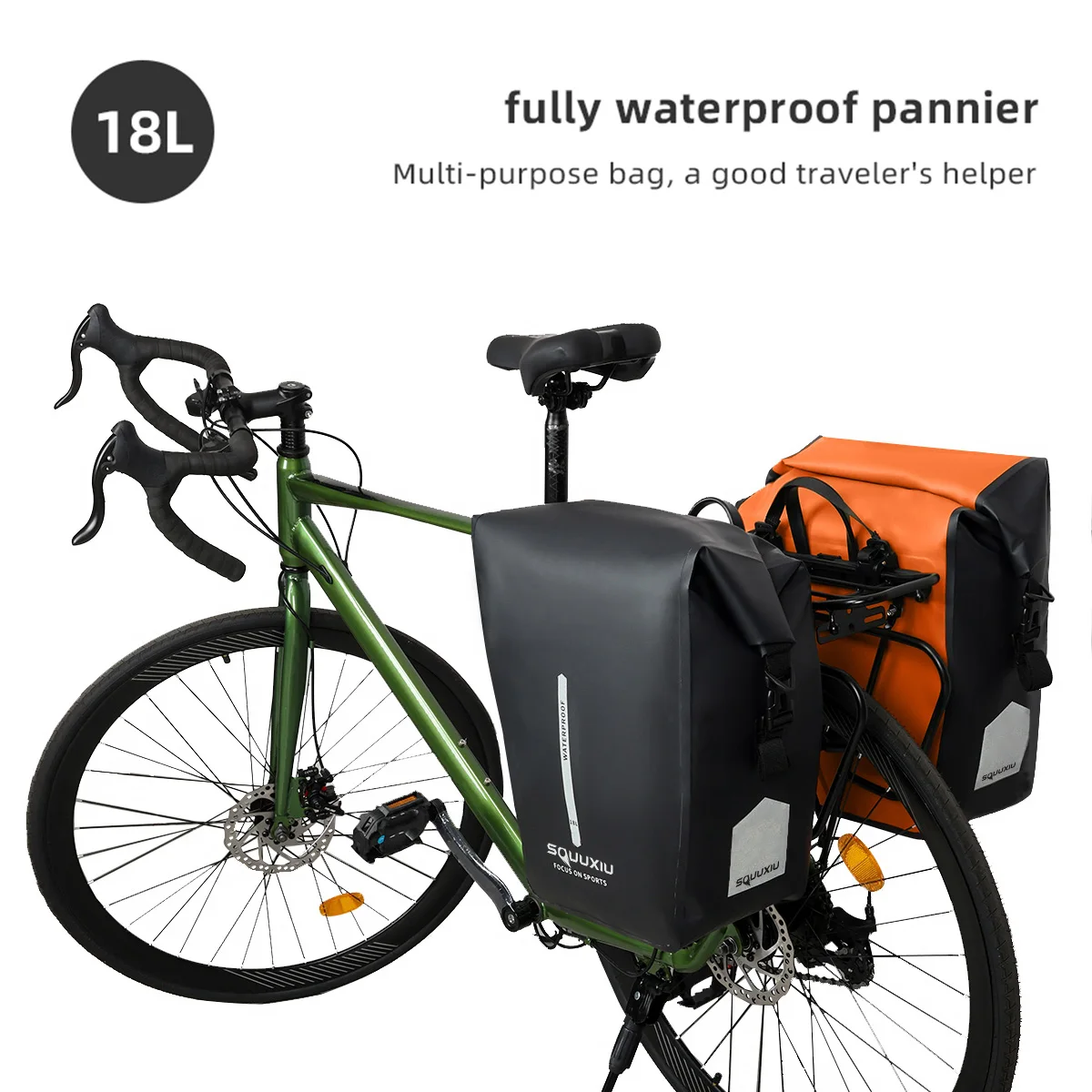 1 Paar Fahrradtasche, multifunktionale Fahrradtasche, Fahrrad-Rücksitz, Kofferraumtasche, Fahrrad, wasserdichte Satteltasche Image