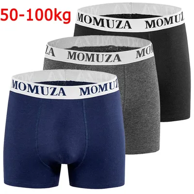 Einfarbige Herren-Unterwäsche aus Baumwolle, Boxershorts S-XL, für 50–100 kg, bequeme Herren-Shorts, Vollbaumwoll-Unterwäsche, 978-5сы Муж soi Image