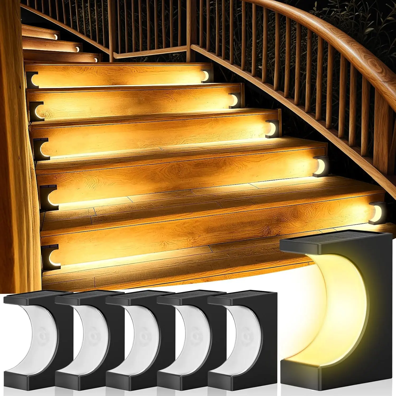 LED Solar Schritt Lampe Pfad Treppe Outdoor Garten Lichter Wasserdichte Balkon Licht Dekoration für Haustür Terrasse Treppen Zaun Licht