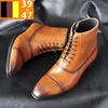 Luxus Männer Stiefel Retro Oxfords Leder Schuhe für Männer Business Stiefeletten Hohe Qualität Männer Chelsea Stiefel Brogue Schuhe Größe 39-47