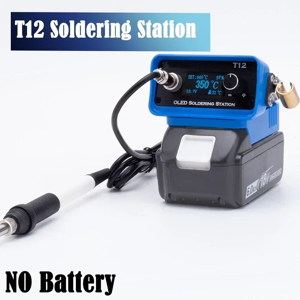 OLED T12 Kabellose Lötstation, elektrisches Lötkolben-Set für Makita 18V BL1830 Lithium-Akku, DIY-Lötstation (ohne Akku) Image