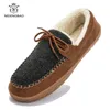 Große Größe 49 50, Herren-Loafer-Schuhe, warmes Zuhause, weiche Hausschuhe, Leder,