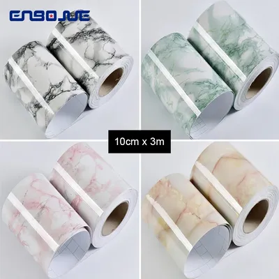0,1X3M Marmor Wand Aufkleber Selbst-klebe PVC Wasserdichte Fliesen Aufkleber Badezimmer Wc Küche Image
