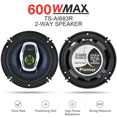 2 stücke 6,5 Zoll 600 W Auto HiFi Koaxial Lautsprecher Automobil Lautsprecher 2 Weg Volle Frequenz Image