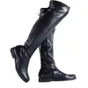 Overknee-Stiefel aus Lackleder für Herren, Winterschuhe aus Stahlrohr, Western-Reitstiefel für