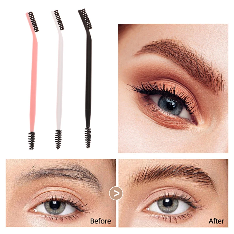 Doppel köpfiger Augenbrauen pinsel Wimpern kamm Augenbrauen wimpern former Augenbrauen pinsel zur Pflege von Brauen wieder verwendbares Make-up-Werkzeug Image