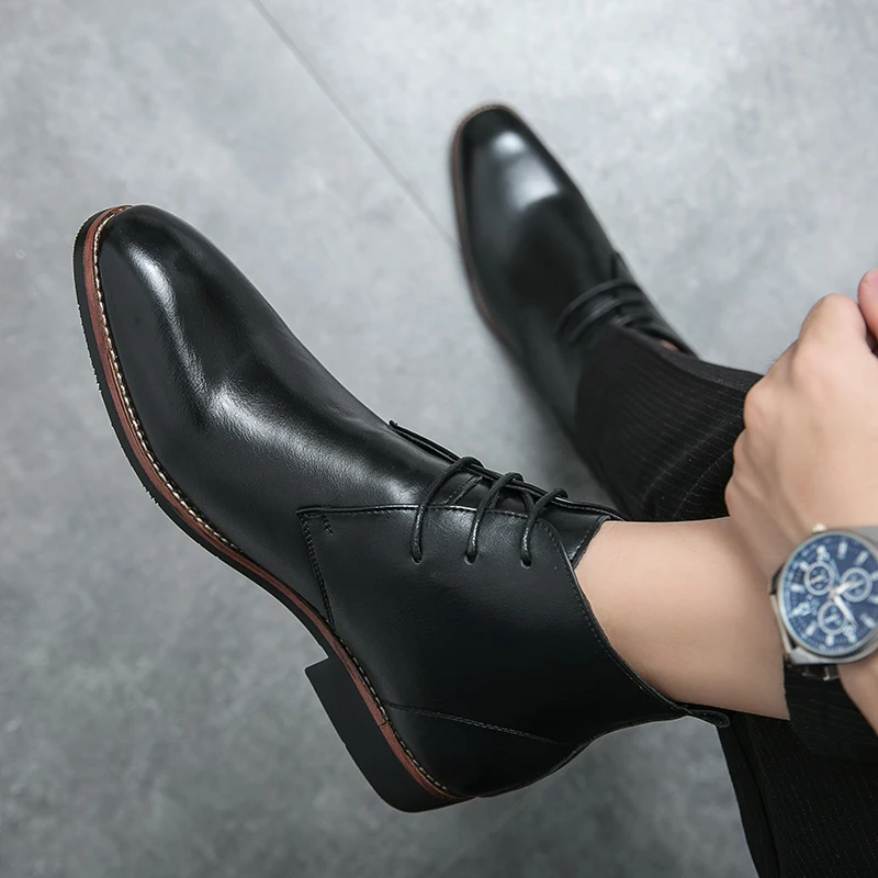 Herrenmode Chelsea Stiefel Casual Business Hochwertige Stiefeletten Gentleman beispielhafte englische Stil Größe 38-48 Herren stiefel Image