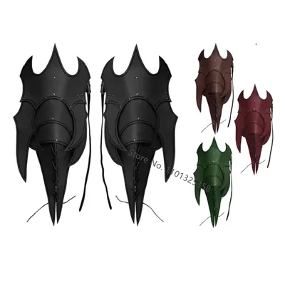 Leder Pauldrons Spaulders Medieval Schulter Rüstung Viking Kostüm Ritter Krieger Cosplay Larp Zubehör Halloween Requisiten Für Männer Image