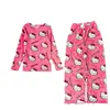 MINISO Hello Kitty Pyjamas Hosen Schwarz Rosa Anime Flanell Frauen Warme Woll Cartoon Casual Hause