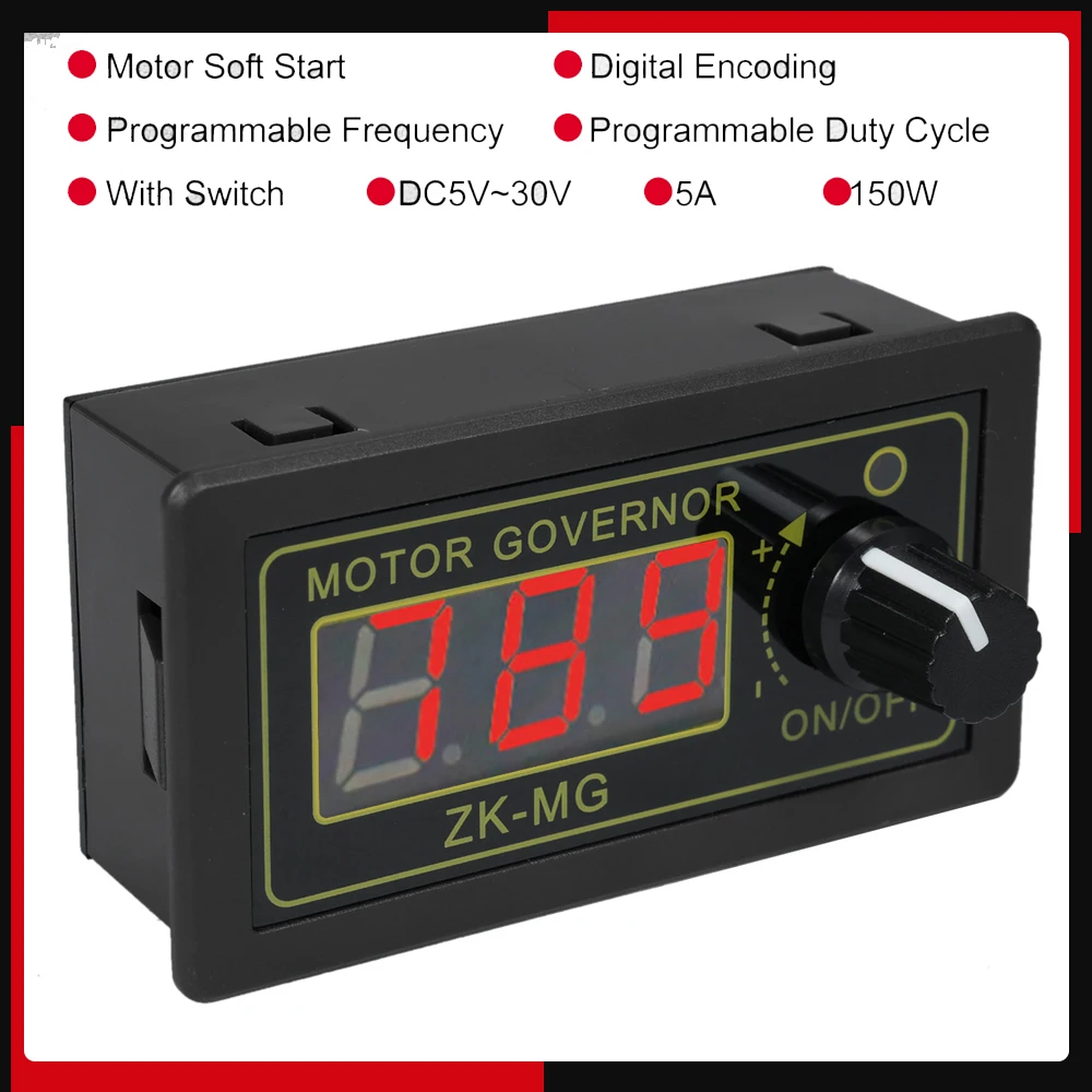 150w pwm dc motor drehzahl regler schalter pwm motor treiber dc 5-30v einstellbarer drehzahl regler mit variablem drehschalter Image