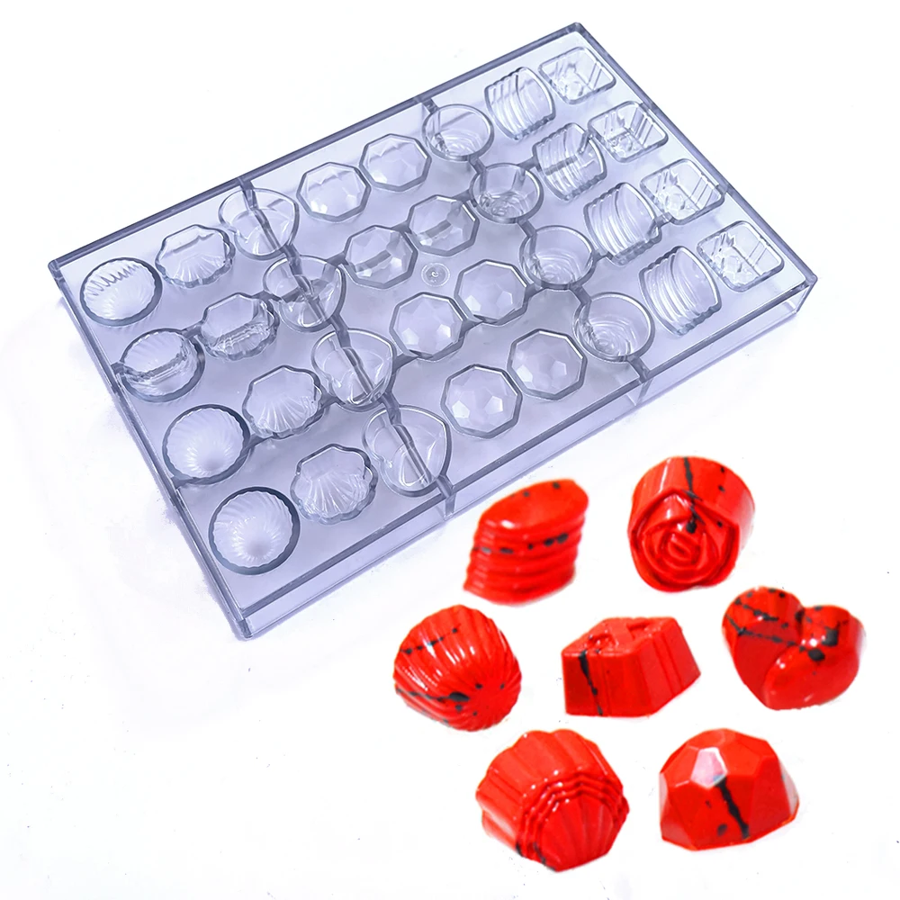 7 Form Schokoladen form Polycarbonat Diamant Herz Liebhaber Süßigkeiten Süßwaren Backen Gebäck Werkzeuge Bäcker Form Image