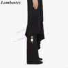 Neue westliche Art schwarz umgedrehte Hosen stiefel Keile Absatz Damenschuhe Slip-On runde Zehen