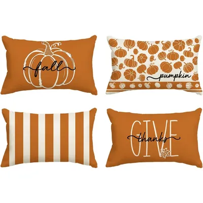 Herbst Kürbis danke Kissen Kissen bezug, 30x50cm Thanksgiving Streifen dekorative Sofa Sand Kissen bezug Image