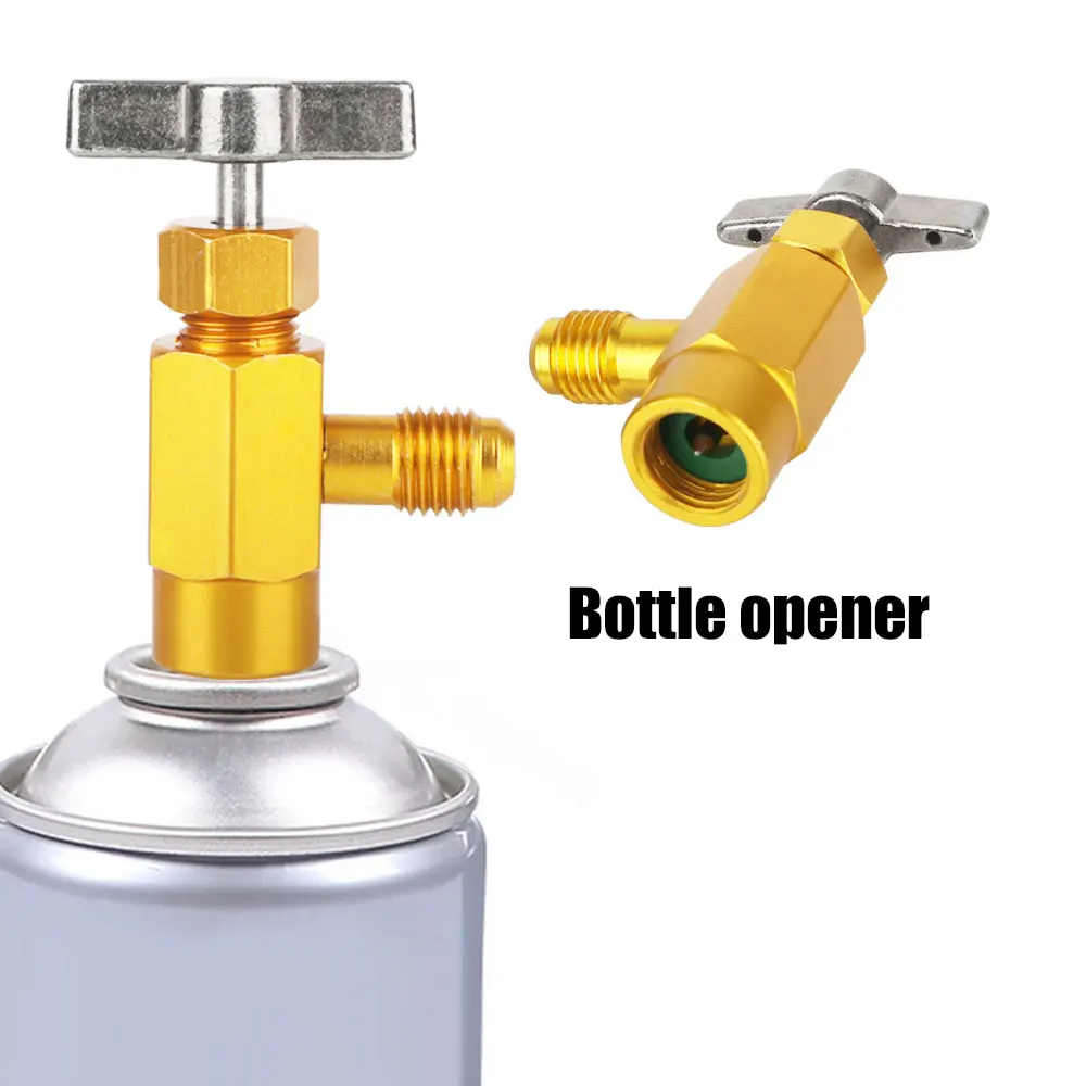 1/4 Gewinde adapter Auto Klimaanlage Auto kann Flasche Autozubehör Acme Tap Opener Ventil R-134a Kältemittel abgeben Image