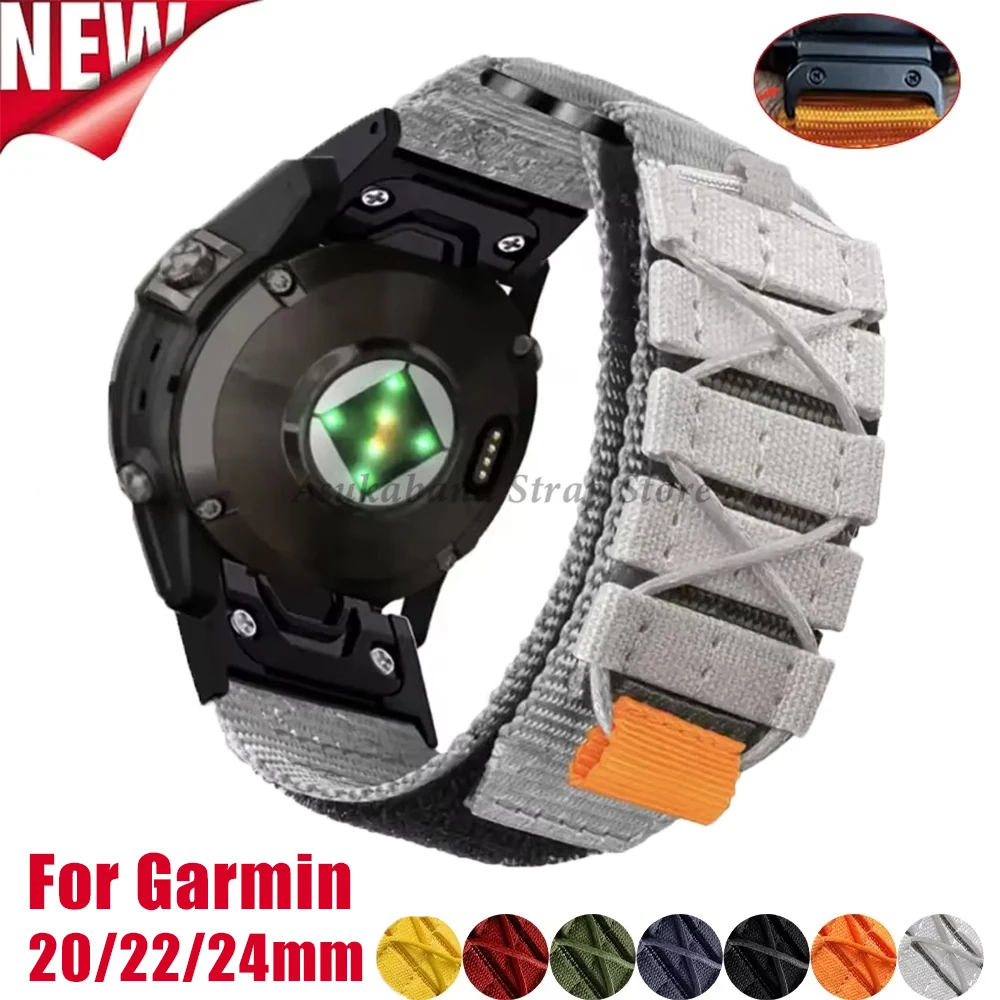 Schnell montage 20mm 22mm 26mm Nylon band für Garmin Fenix 7 7x 6x Pro/Epix Pro Gen 2 51mm 47mm/Fenix6 5plus 5xplus geflochtenes Armband Image