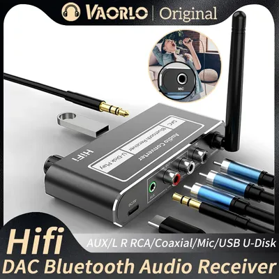 Hifi Bluetooth 5,2 Audio empfänger DAC Koaxial Digital zu Analog Konverter 3,5mm Aux RCA Mikrofon Image