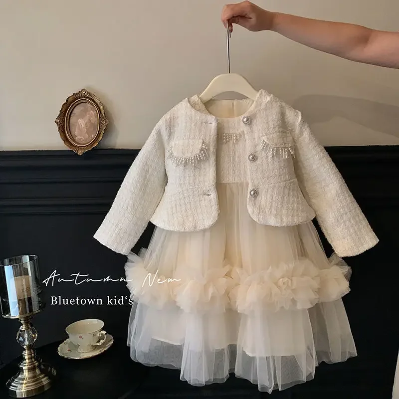 Mädchen Kleid Set Herbst und Winter neue Baby Mädchen Prinzessin Kleid fremden Stil Kinder Kleid Kind Prinzessin Kleid und Mantel Image