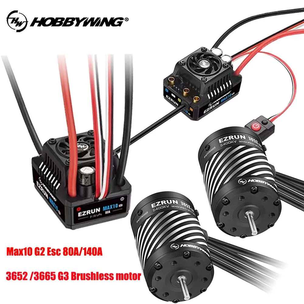 Hobby wing ezrun 80a 140a max10 g2 esc und 3652 3665 g3 bürstenloser wasserdichter Motor für 1/10 rc Auto