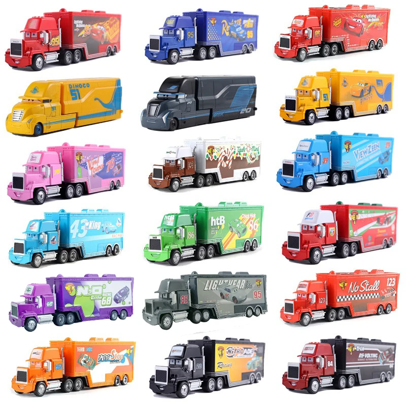 Disney Pixar Mack Autos LKW Rennen 2 3 1 Spielzeug Blitz McQueen Cruz Ramirez Druckguss Metall Anhänger Modell LKW Kinder Kind Geschenk Image
