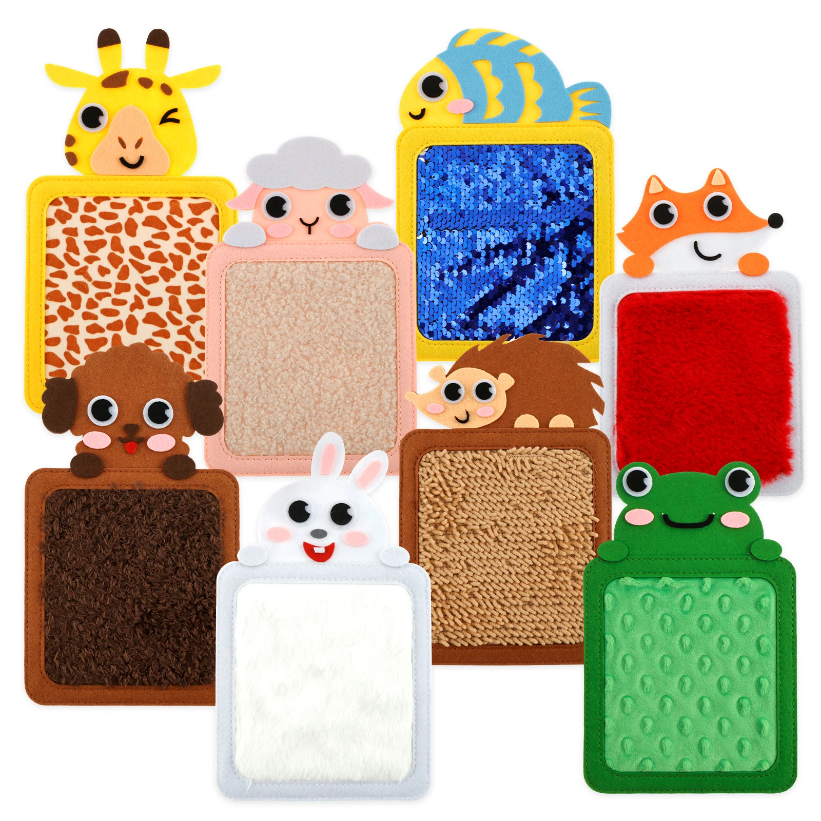 8 Stück sensorische Matten fühlten sensorische Mini-Matte lustige strukturierte sensorische Spielzeuge rutsch feste sensorische Fliesen bunte sensorische Wand platte wasch bar Image