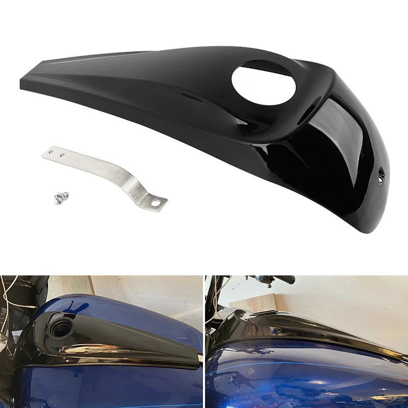 Motorrad Öl Gas Abdeckung Kappe Glatte Dash Kraftstoff Tank Konsole Trim Panel Für Harley Touring Electra Glide Straße FLHT FLHX 08-23 Image