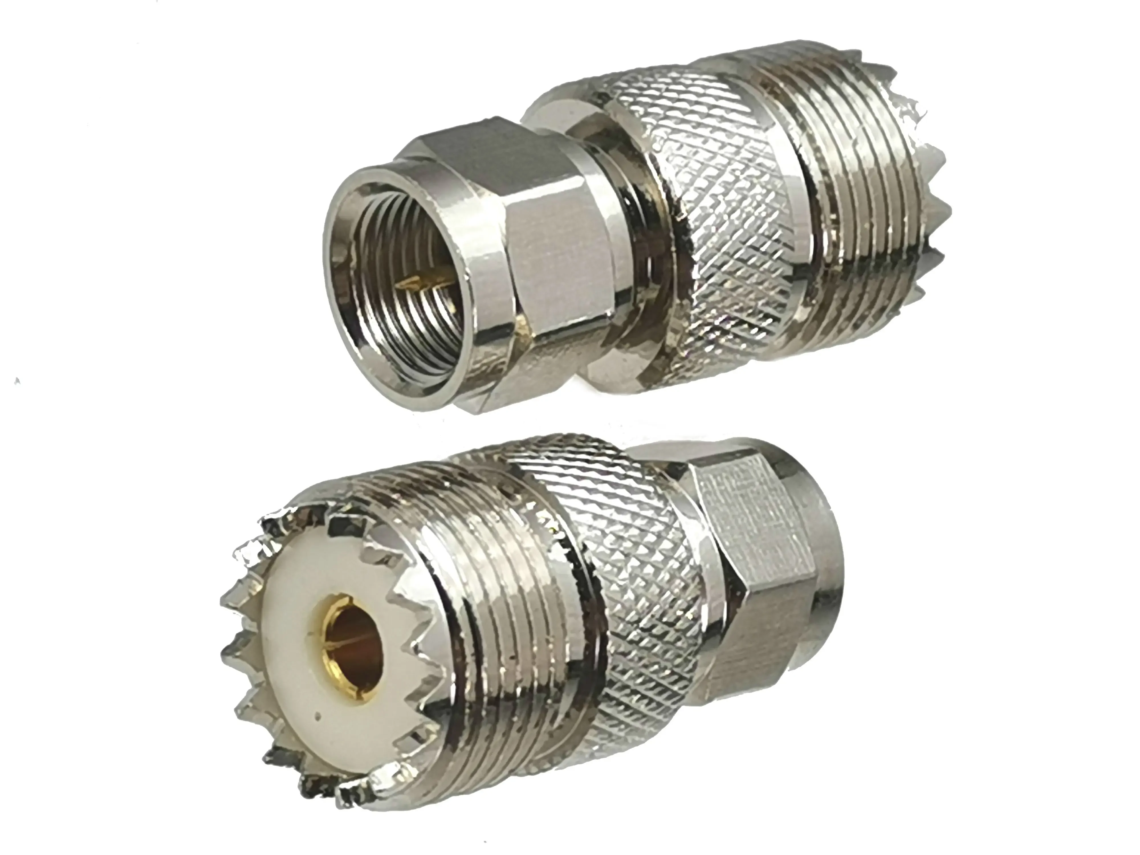 1 stücke stecker adapter uhf so239 buchse zu f tv stecker rf koaxial konverter gerade neues messing Image