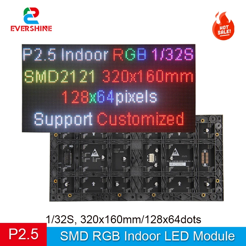 Fabrikpreis P2.5 320X160 RGB-LED-Matrix-Panel-Modul 128x64 Pixel Video Vollfarb-Licht mit kleiner Tonhöhe 32 Scan 1920 Aktualisierung Image