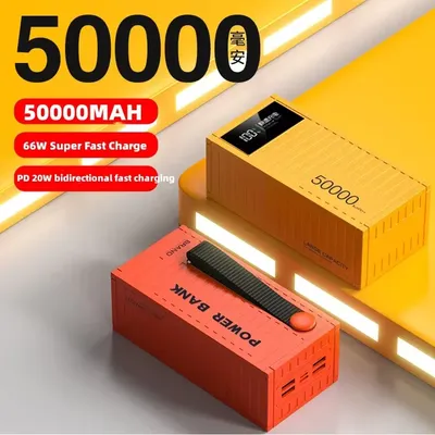 DIY Power Bank Case 50000 30000 20000 10000 Mah with 66W Electric Plate PD20W TYPE C Two Way Fast Charging Portable Battery Case
