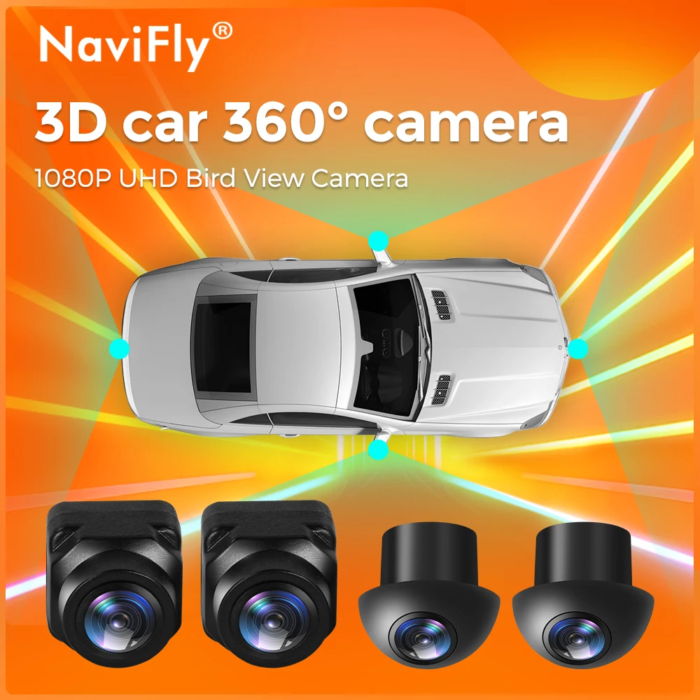 Navifly Car Kit 360 Panorama System 1080P AHD Rechts + Links + Vorne + Rückansicht Nachtsicht Kamera für Android Radio Bildschirm Multimedia Image