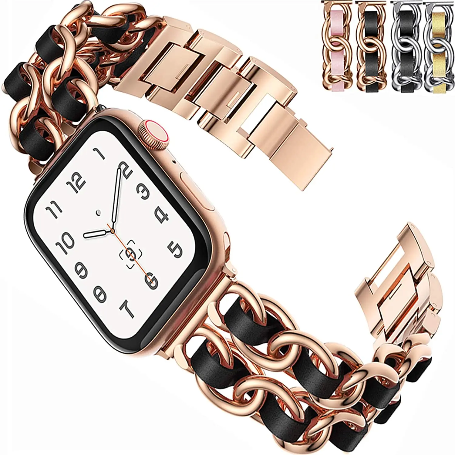 Kubanisches Glieder armband für Apple Uhren armband 40mm 41mm 38mm 44mm 45mm 49mm Trend Metall armband iwatch serie 9 8 7 se ultra 2 Armband Image