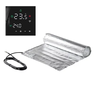 Electric Foil Heating System Mat Kit Parts For Underfloor Laminate Carpet Wood Floating Tiles Warming With Black WIFI Thermostat