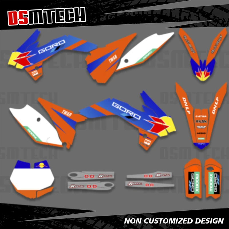 DSMTECH Vollgrafik-Aufkleber-Set, Nummer, Name, Hintergrund, individuell für KTM SX 85 SX 85 2013 2014 2015 2016 2017 Image