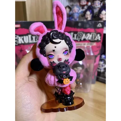 Kawaii Original Skullpanda Bunny Or Doggy Figures Halloween Series Action Figure Toy Collection