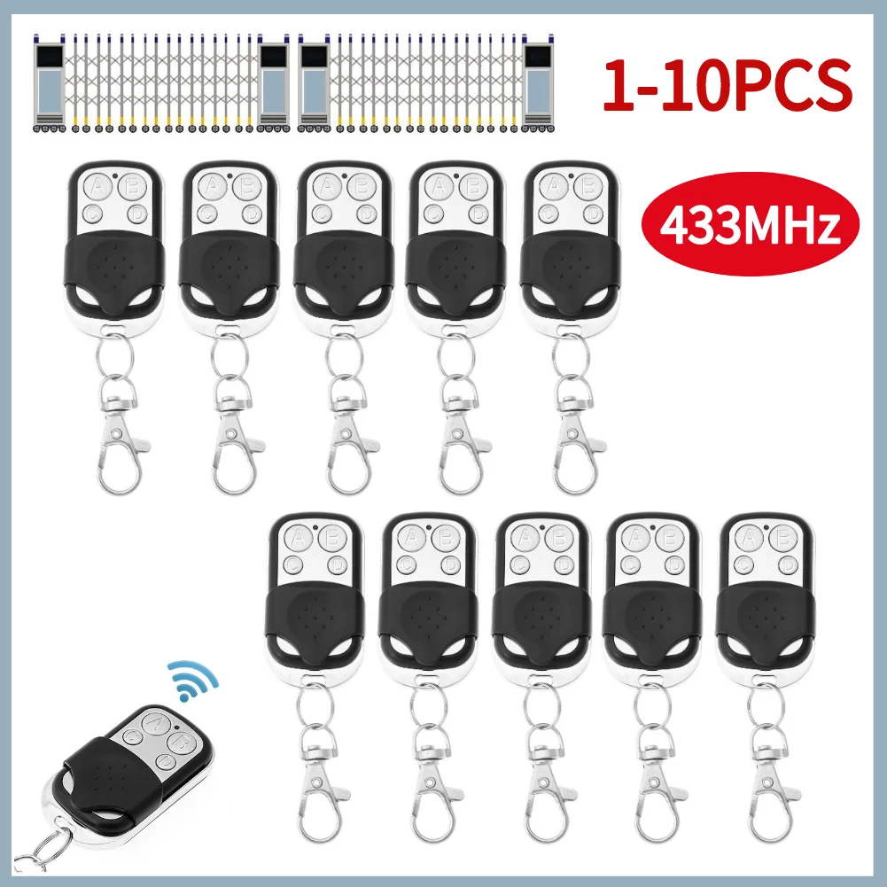 1-10 pcs 433mhz Fernbedienung 4ch Autos chl üssel Garagentor Tor öffner Fernbedienung Duplikator elektronische Tor steuerung Duplikator Image