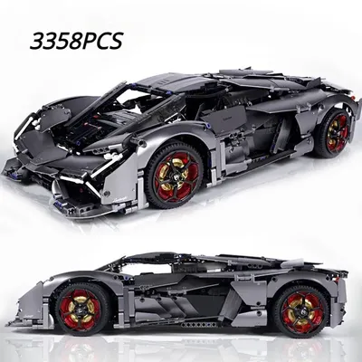 Technische antike lambo terzo millennio schwarze sportwagen bausteine dj rambo montieren ziegels Image