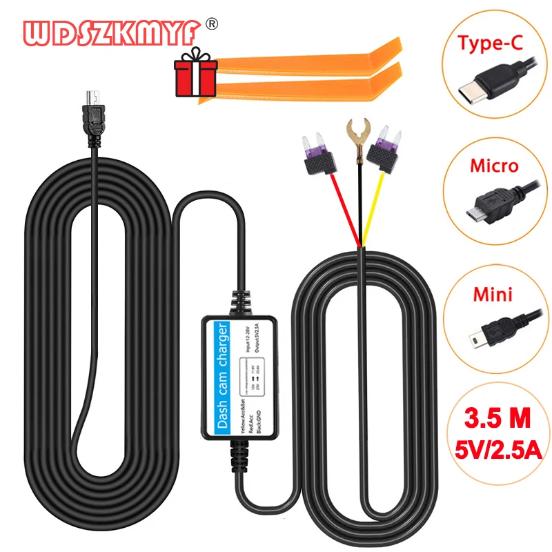 Hardwire-Kit Auto DVR Dashcam-Kamera für niedrigen Vol-Schutz Mini-USB-Anschluss 12-30V in 5V 2.1a 24hparking Überwachung Auto Zubehör Image