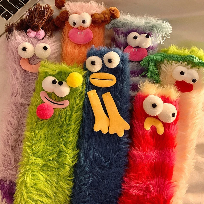 Winter Koralle Samt Socken lustige 3d Cartoon Mädchen verdickte warme Socken Home-Kind Strümpfe Boden Schlafs ocken Image