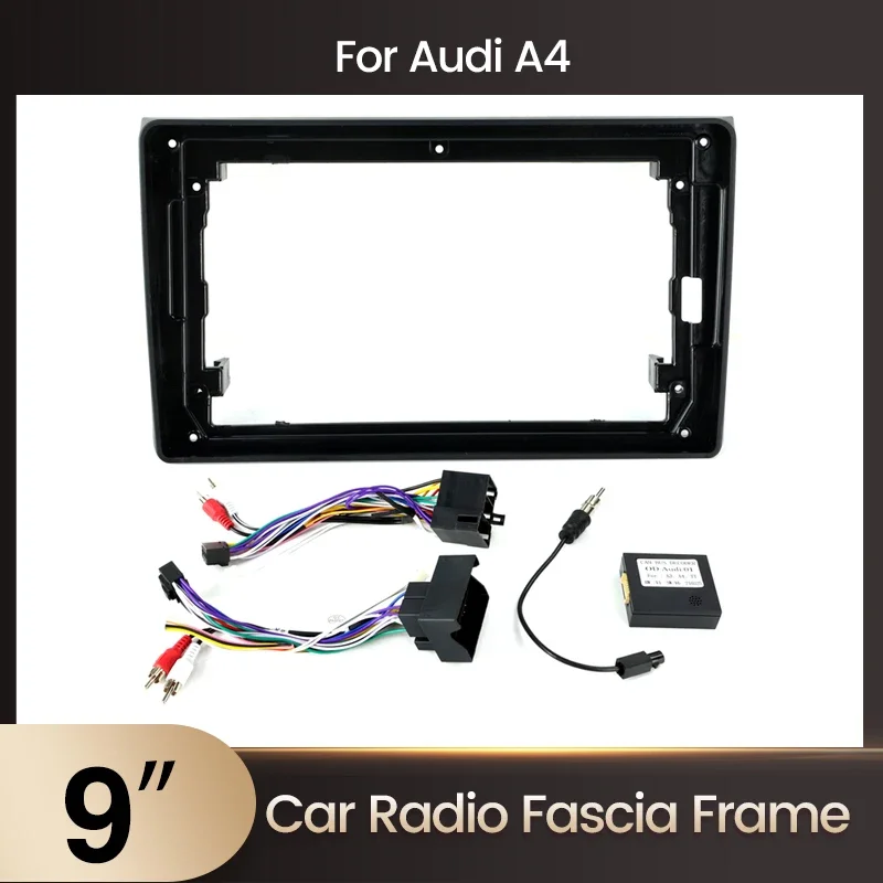 9 zoll Gesicht Rahmen Für Audi A4 S4 RS4 8E 8F B9 B7 2 Din Auto Radio GPS stereo Center Control Dashboard Fascia Stereo Panel Dash Kit Image