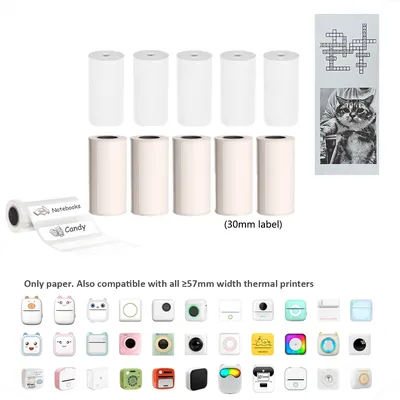 Printer Paper Thermal Paper 57mm Mini Photo Rolls 57*25MM White Color Gift DIY Sticker Label Receipt Bill Self-adhesive Paper