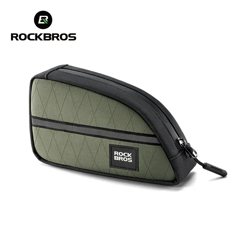 ROCKBROS Fahrradtasche, ultraleicht, oberer Vorderrohrrahmen, Dreieckstasche für Brompton-Fahrrad, 0,8 l, verlängertes Design, Fahrradtaschen-Zubehör Image