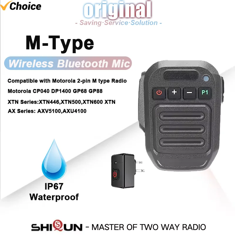 Walkie Talkie Drahtlose Bluetooth Mic M-Typ Für Motorola CP040 DP1400 Lautsprecher Mikrofon Freisprecheinrichtung GP68 GP88 PTT Typ-C Ladung Image