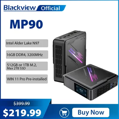 Black view mini pc mp90 Intel Erle See n97 mini pc 4-core 4-thread 16gb ddr4 512gb/1tb ssd mini desktop gaming computer vs gk3v