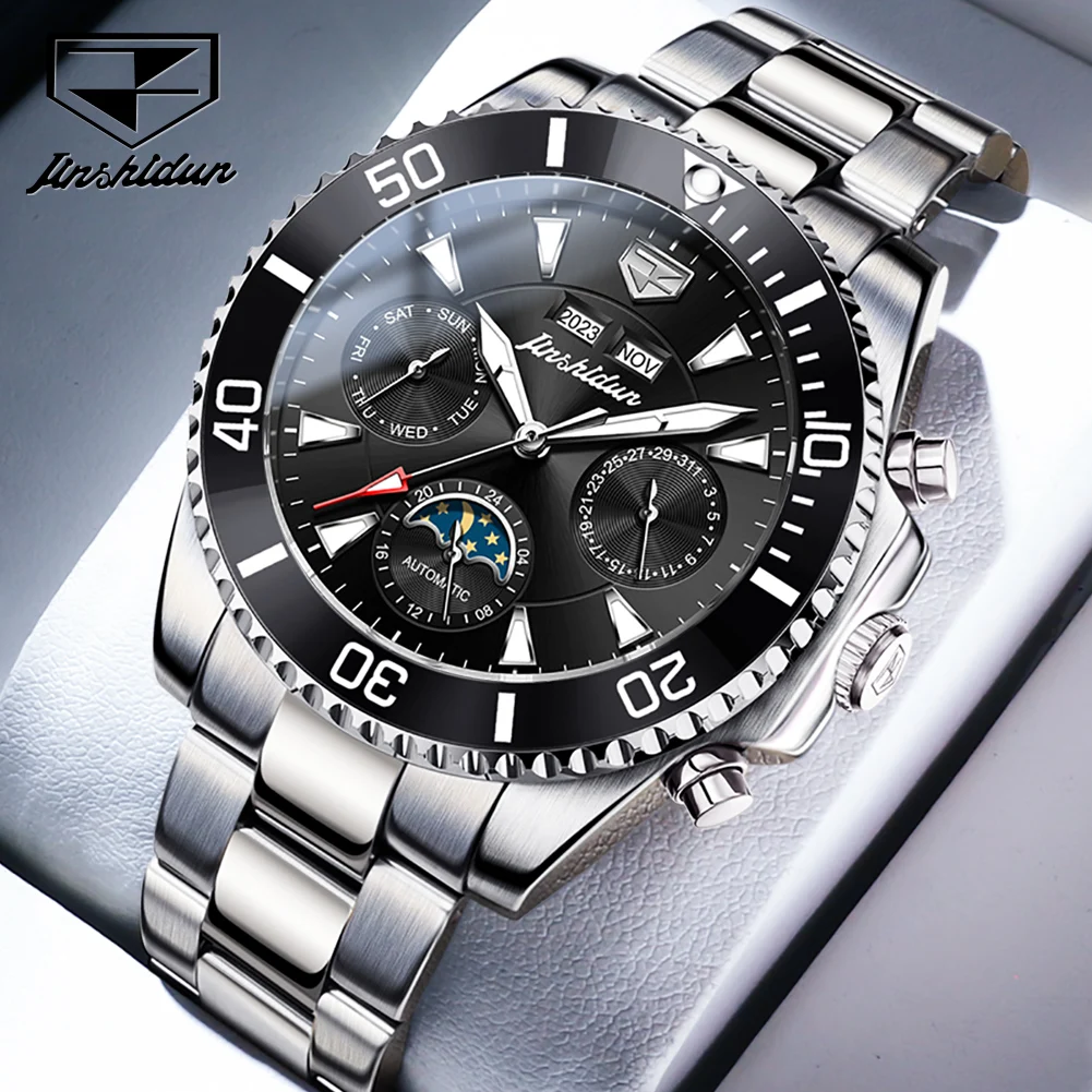 Jsdun original Edelstahl wasserdicht Männer automatische mechanische Uhr Modetrend Herren Armbanduhr hochwertige Herren uhr Image
