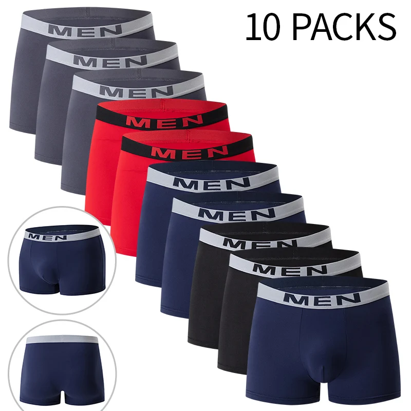 4/5/10 Stück Modische Bedruckte Mehrfarbige Kombinations-Unterwäsche für Männer Jugendliche Lässige Sport-Unterwäsche Boxershorts für Zuhause Image